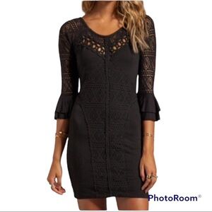 Free People Black Crochet Dress